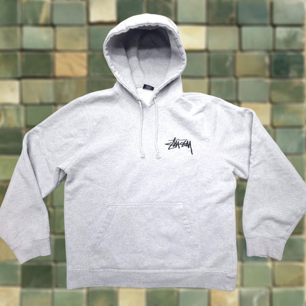 ASH Stussy Hoodie Ash Heather Mens L Street Skate Pullover Size US L / EU 52-54 / 3 - 1 Thumbnail