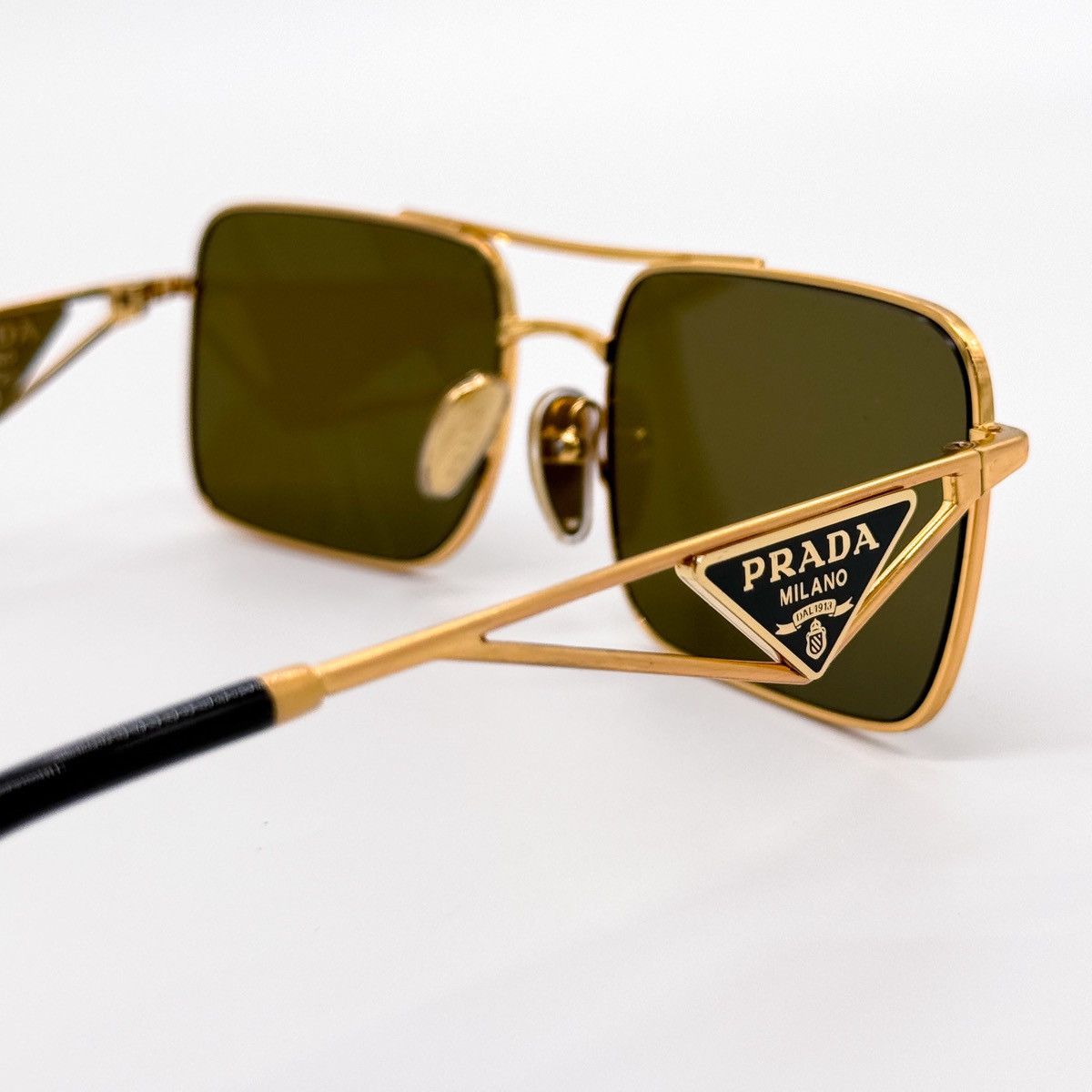 Prada NEW PRADA SPR A52 15N01T SQUARE GOLD PRA52S 15N01T WOMEN Size ONE SIZE - 8 Thumbnail