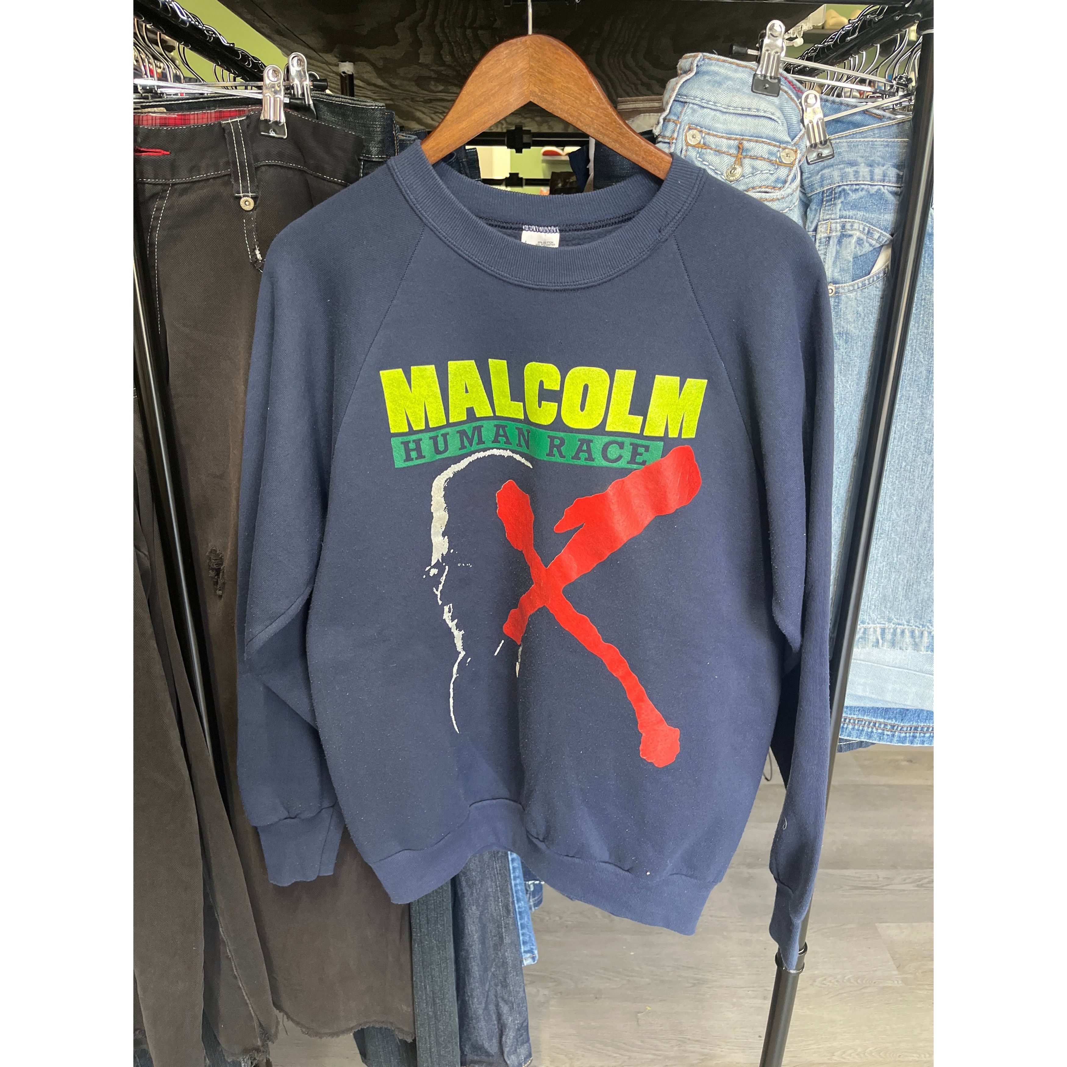 Vintage Vintage Malcolm X Human Race Crewneck Size US L / EU 52-54 / 3 - 1 Preview