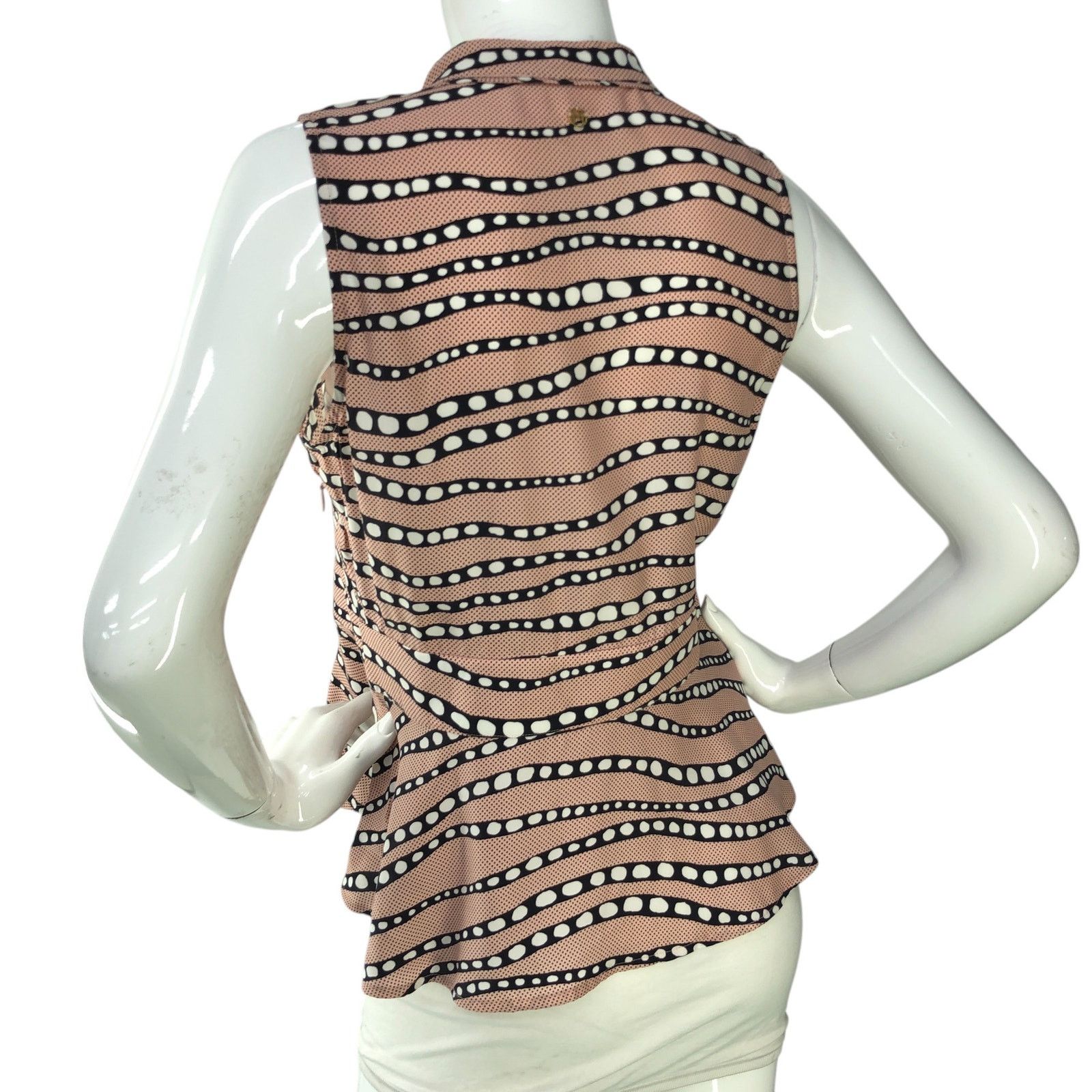 Marie Oliver Marie Oliver Size S Top Sleeveless Tassled Peplum Silk Pink Size S / US 4 / IT 40 - 6 Thumbnail