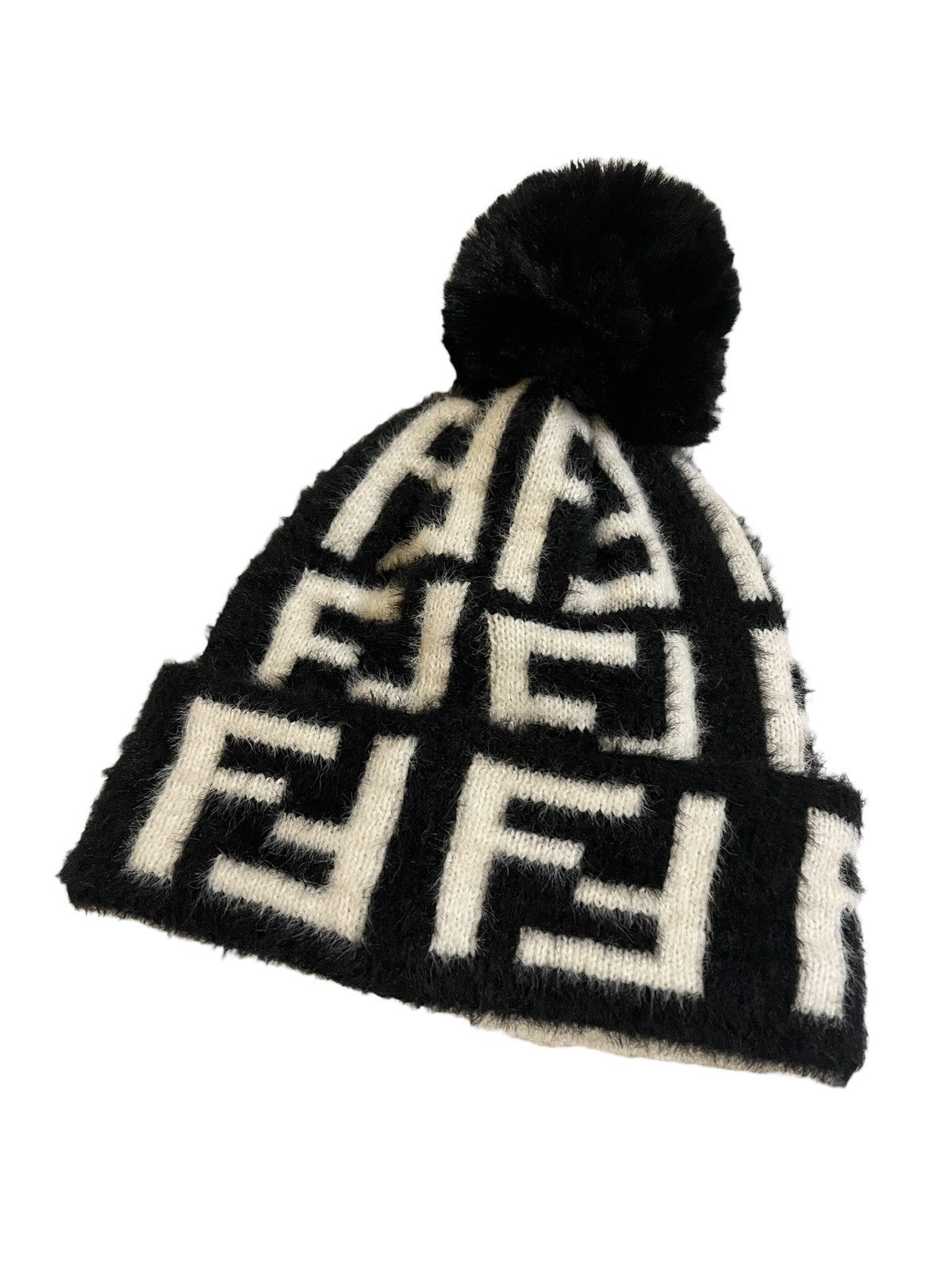 Fendi Fendi Zucca Mohair Beanie Hat Size ONE SIZE - 2 Thumbnail