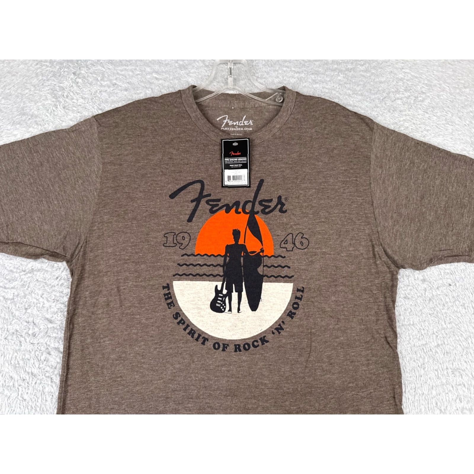 Fender Fender Shirt Men Medium Olive Spirit Of Rock And Roll Beach Sunset Guitar Tags Size US M / EU 48-50 / 2 - 4 Thumbnail