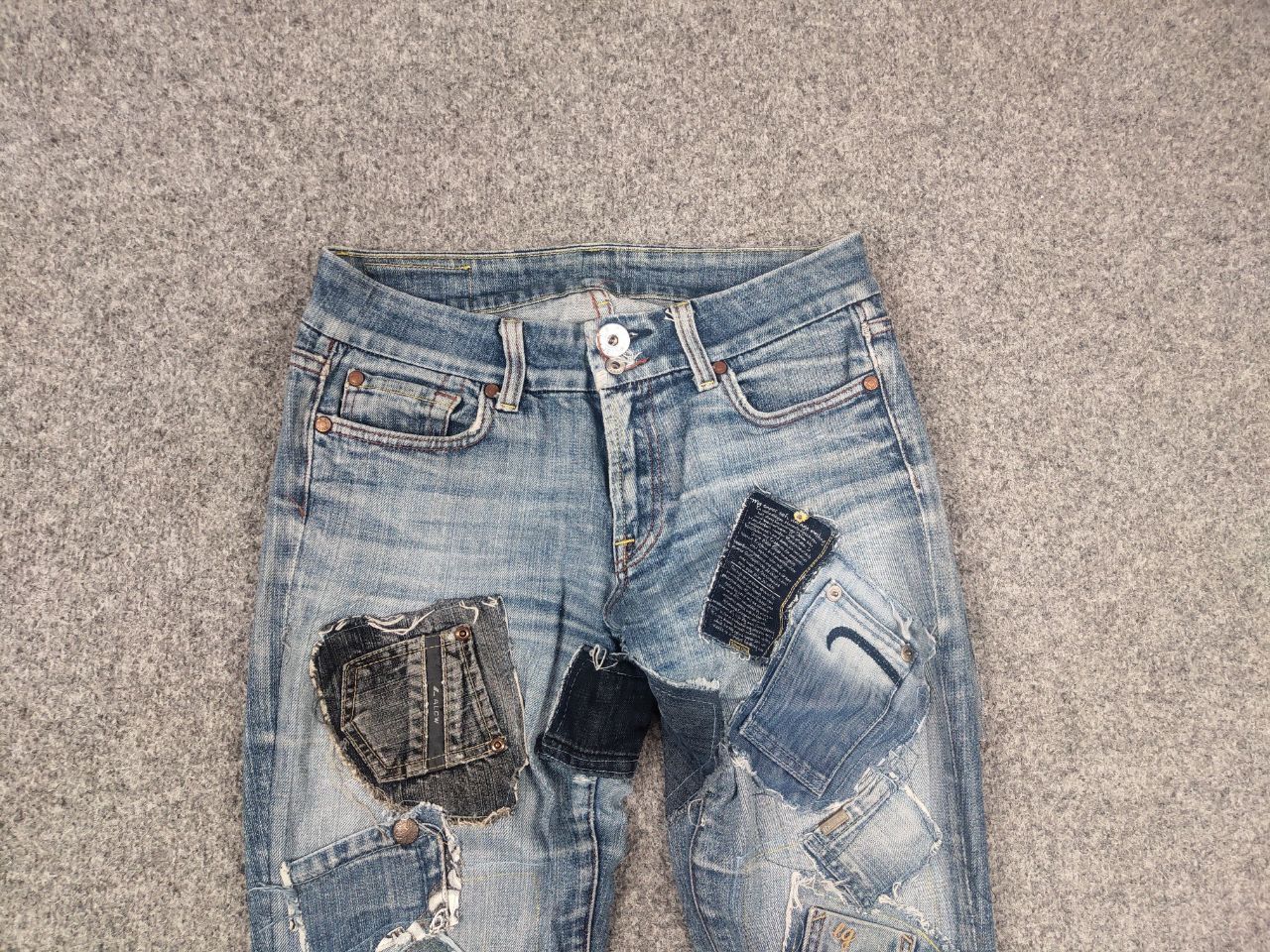 Ecko Unltd. Vintage Ecko unltd Patchwork Denim Japan LGB Y2k Style Jeans Size US 32 / EU 48 - 7 Thumbnail
