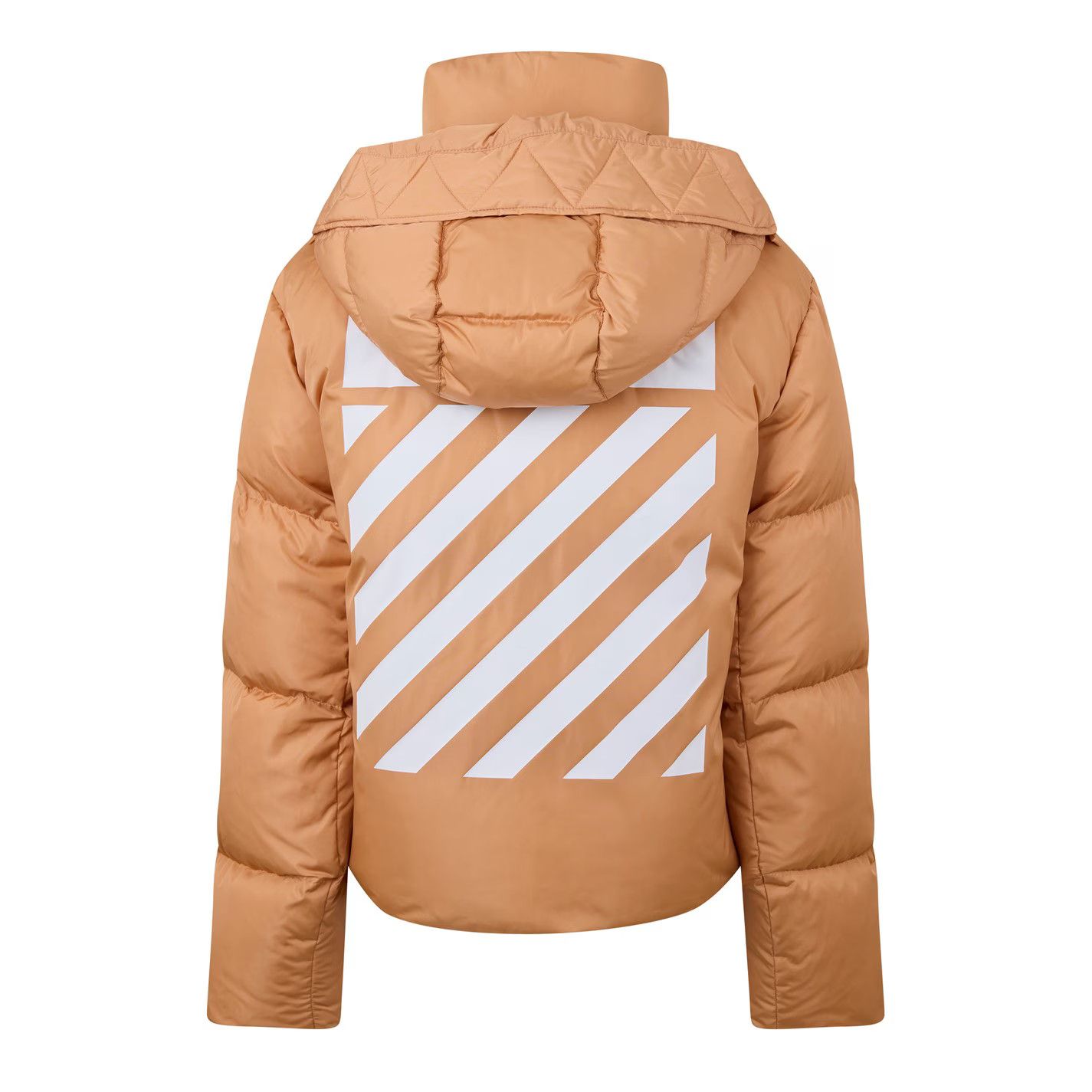 Off-White o1g2r1mq0125 Puffer Jacket in Light Brown Size S / US 4 / IT 40 - 2 Thumbnail