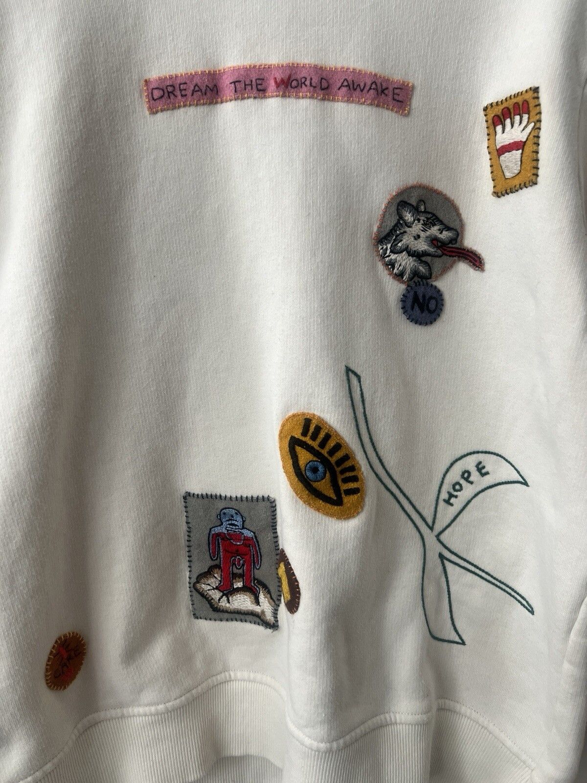 Walter Van Beirendonck Dream The World Awake Sweater With Appliques Size US L / EU 52-54 / 3 - 10 Thumbnail