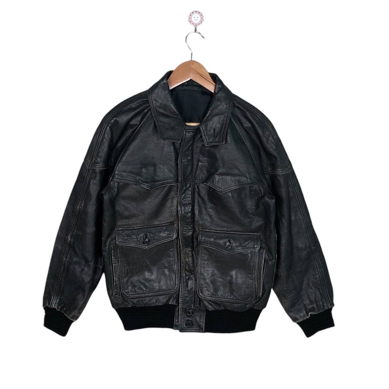 Japanese Brand Vintage Leather IS-674-MS Flight Jacket Black Size US M / EU 48-50 / 2 - 1 Thumbnail