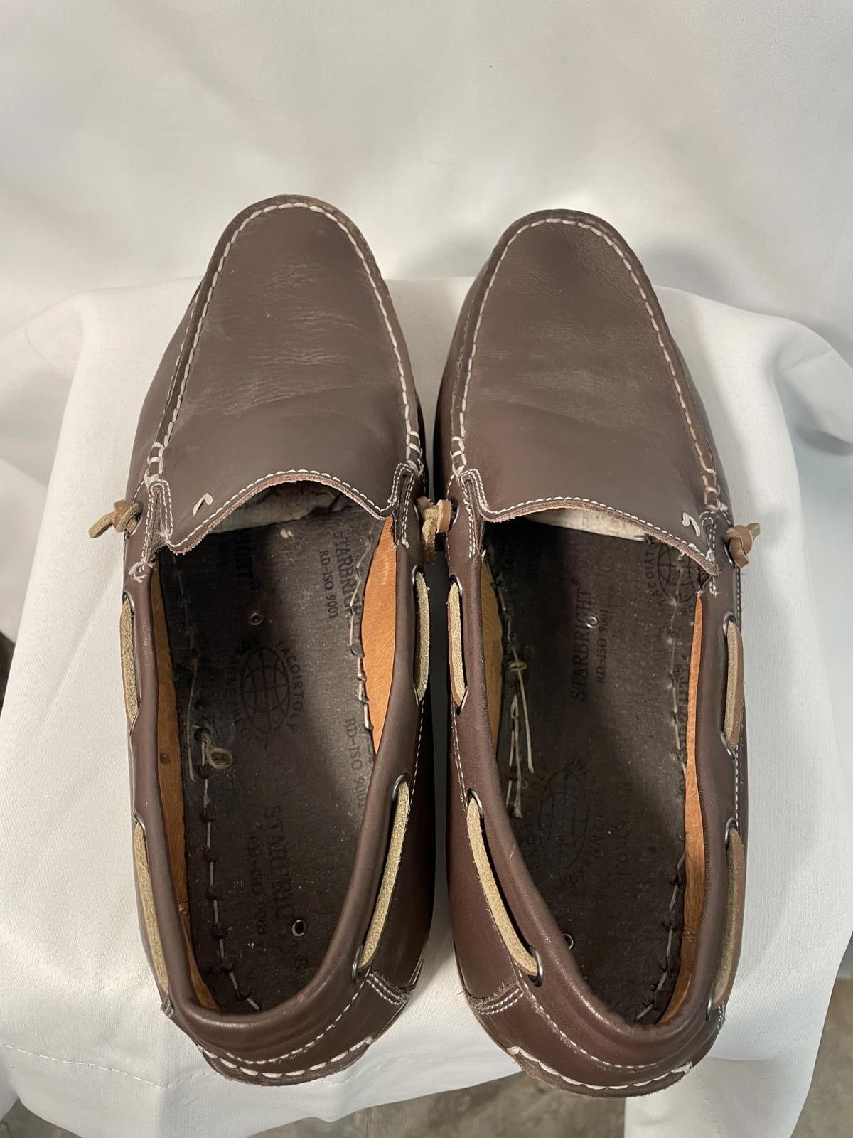 Designer Brown Leather Loafers for Men - Comfortable Slip-On Shoes Size US 11.5 / EU 44-45 - 1 Thumbnail
