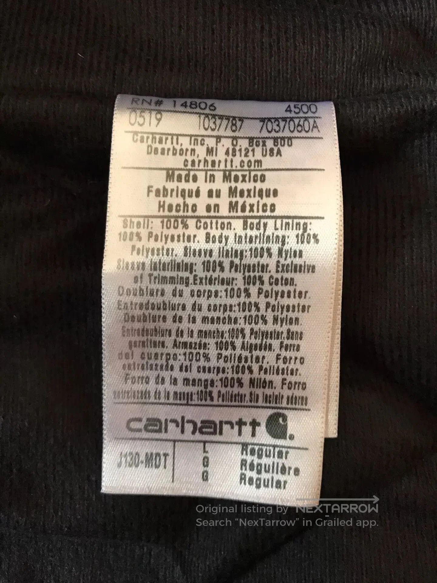 Carhartt Carhartt J130 Washed Canvas Hooded Jacket. Size US L / EU 52-54 / 3 - 9 Thumbnail
