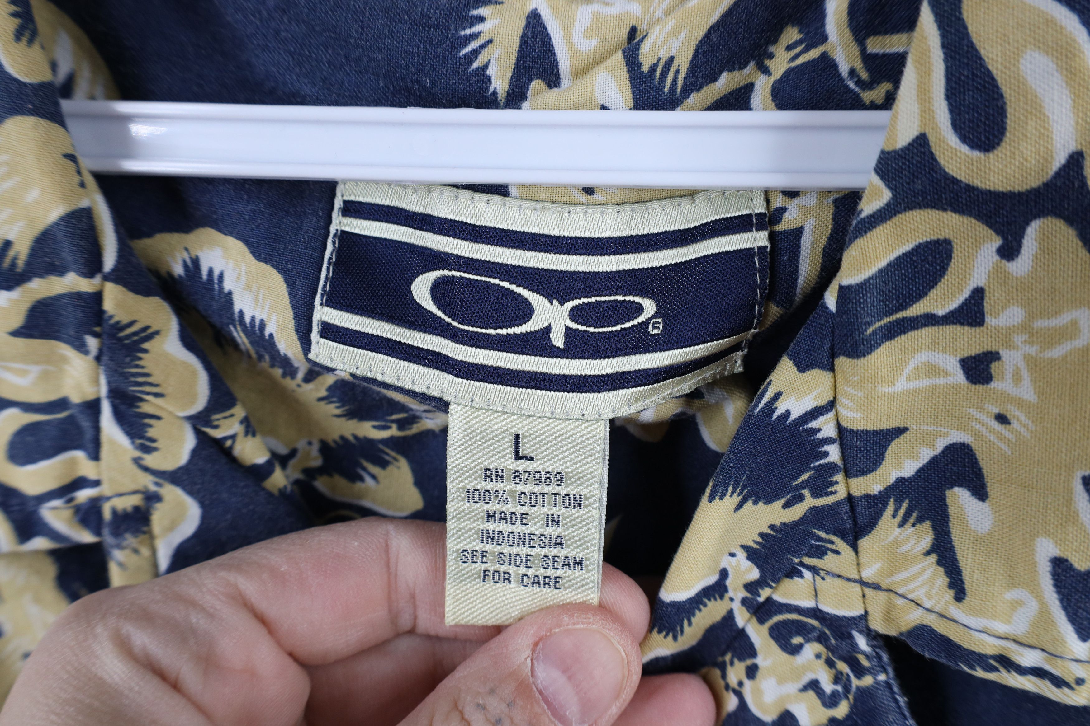Ocean Pacific × Vintage Vintage 90s Ocean Pacific OP Surf Looped Collar Button Shirt Size US L / EU 52-54 / 3 - 10 Thumbnail