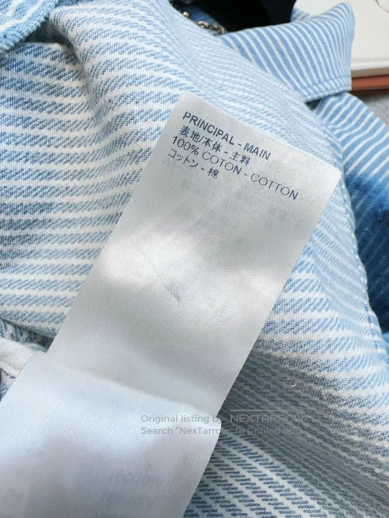 Louis Vuitton Louis Vuitton Blue ink stripe logo dyed denim jacket Size US XXL / EU 58 / 5 - 7 Thumbnail