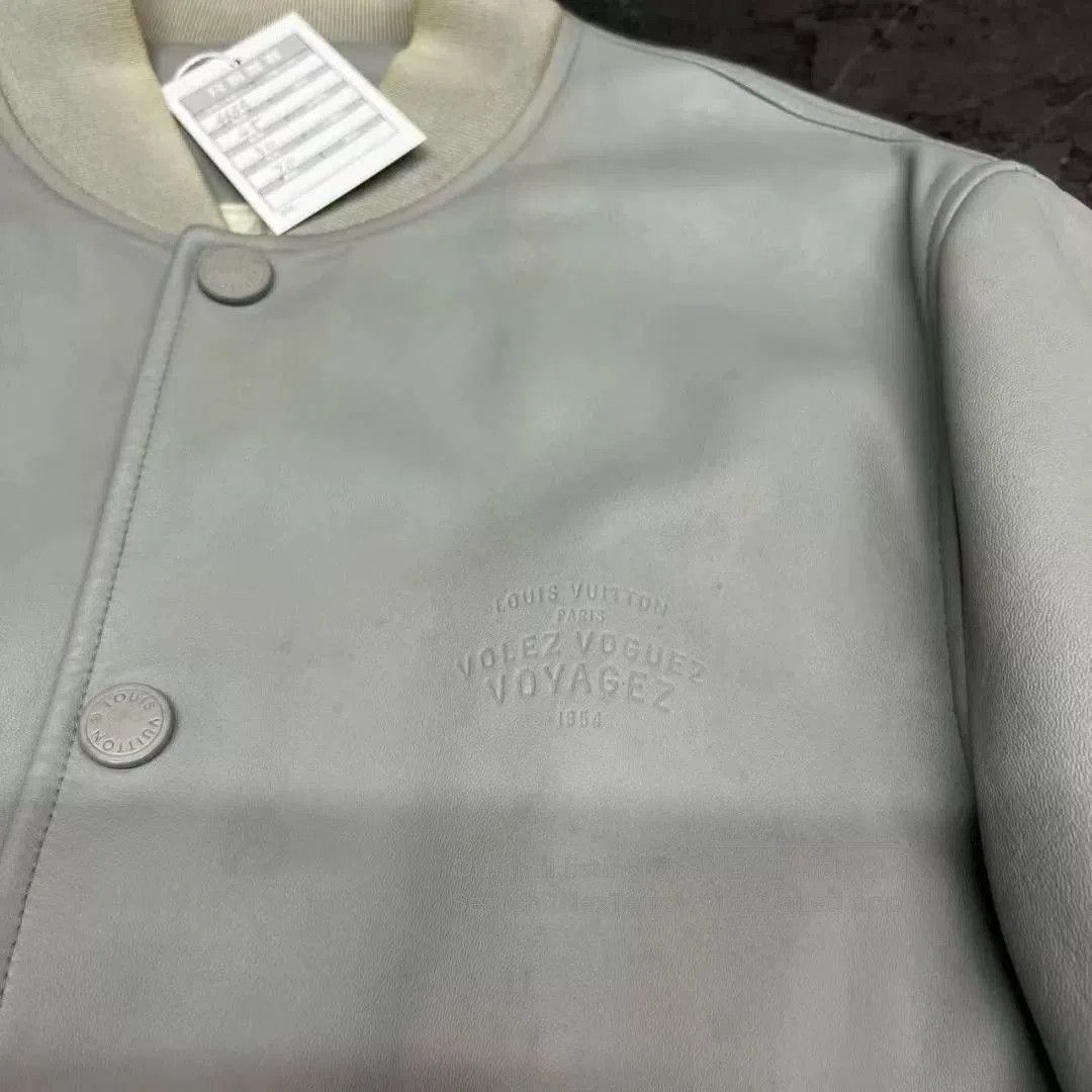 Louis Vuitton louis vuitton gray leather baseball jacket. Size US M / EU 48-50 / 2 - 3 Thumbnail
