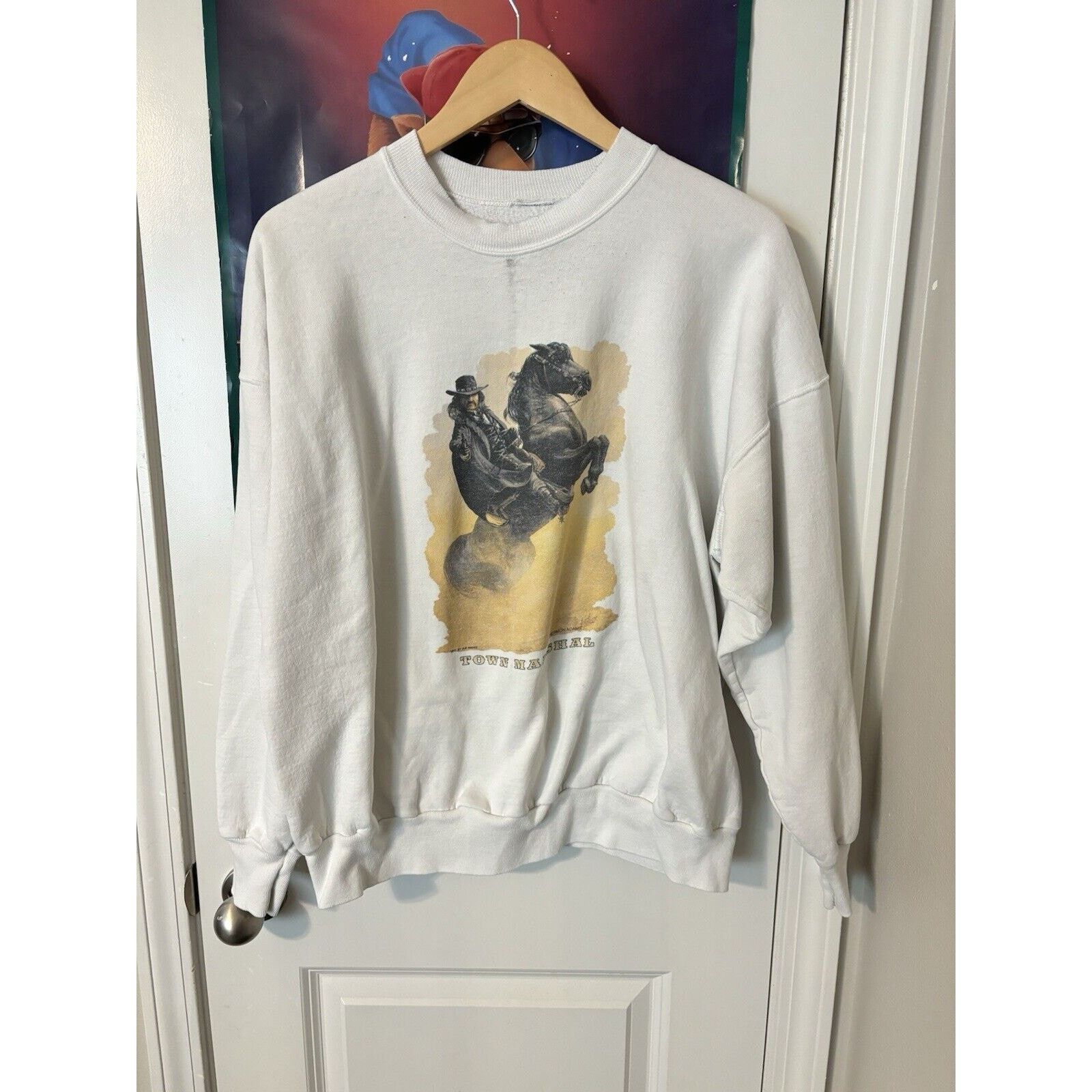 Adams vintage town marshal cowboy white crewneck Hermon Adams Size US L / EU 52-54 / 3 - 1 Thumbnail