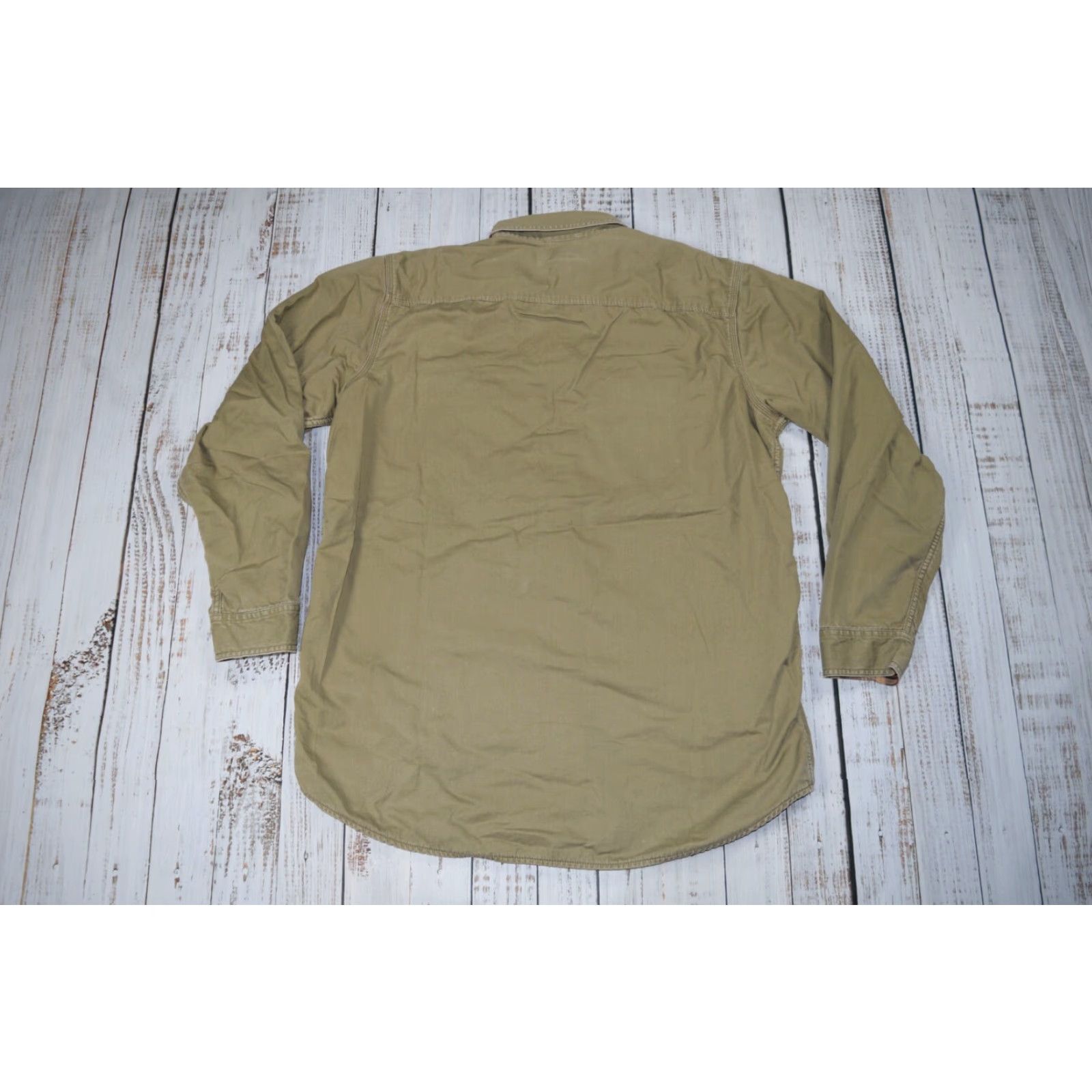 Vintage L.L. BEAN MENS FLANNEL LINED HURRICANE WORK SHIRT LT KHAKI BUTTON-UP BIG & TALL Size US L / EU 52-54 / 3 - 8 Thumbnail