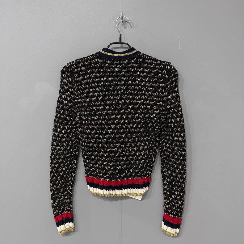 Gucci Gucci Pearl buckle striped woven cardigan jacket 2504-Nexta Size XS / US 0-2 / IT 36-38 - 3 Thumbnail