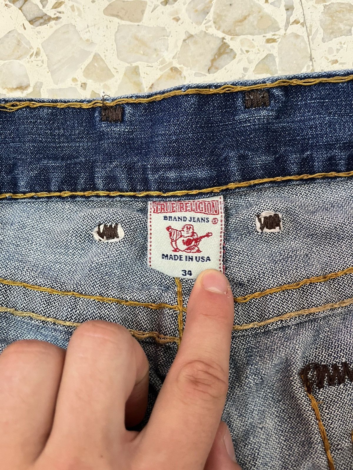 True Religion True Religion Vintage Y2k Blue Mustard Denim Jeans Pant Rare Size US 34 / EU 50 - 7 Thumbnail