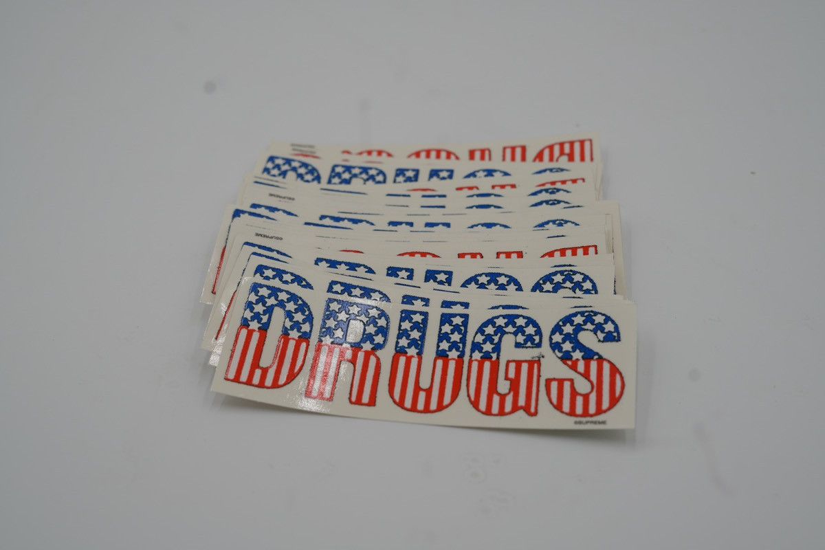 Supreme × Vintage Supreme Drugs Sticker Authentic Brand New FW24 (5pcs) Size ONE SIZE - 3 Thumbnail