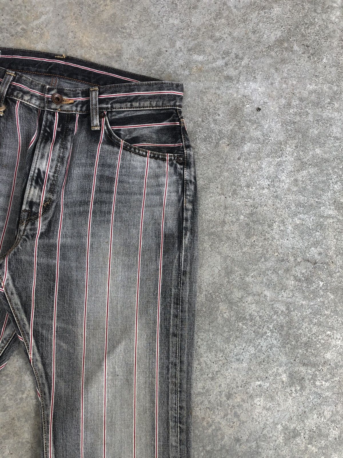 If Six Was Nine Japanese Edwin Flared Jeans Distressed Selvedge Hickory Size US 31 - 5 Thumbnail