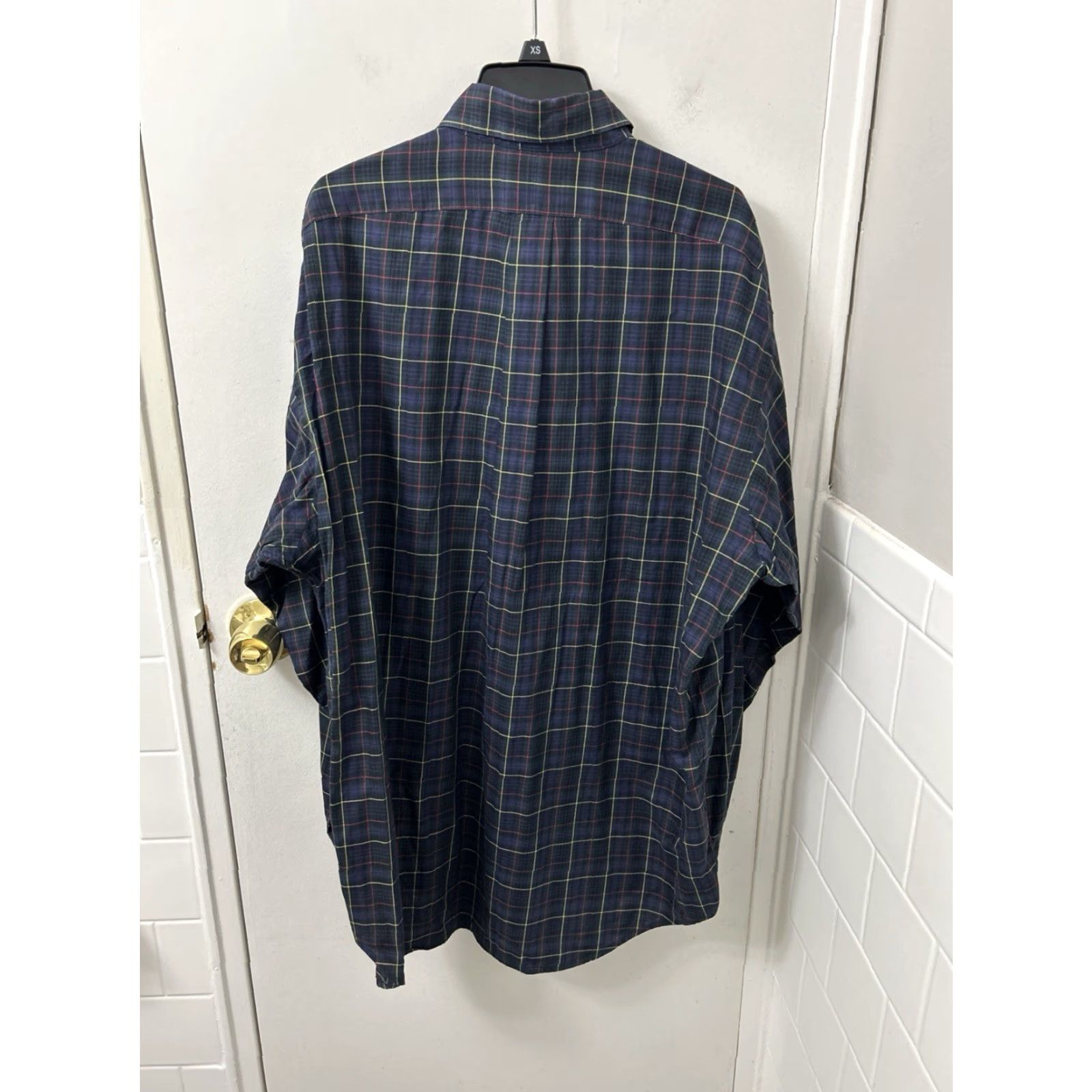 Ralph Lauren VINTAGE Ralph Lauren Blake Shirt Mens Large Navy Blue Plaid Cotton Button Down L/S Size US L / EU 52-54 / 3 - 7 Thumbnail