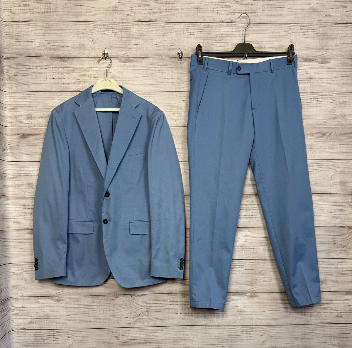 SCABAL Scabal Navy Wool Cashmere Suit Blazer jacket trousers pants Size 48R - 1 Thumbnail
