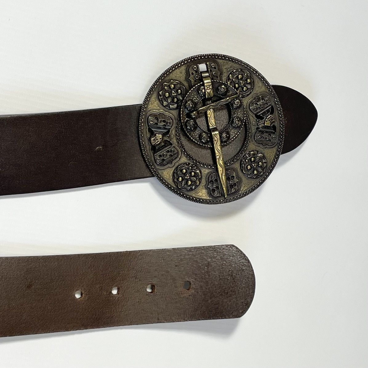 Dries Van Noten Early 2000s ‘Dagger Western’ Buckle Belt Size 32 - 7 Thumbnail