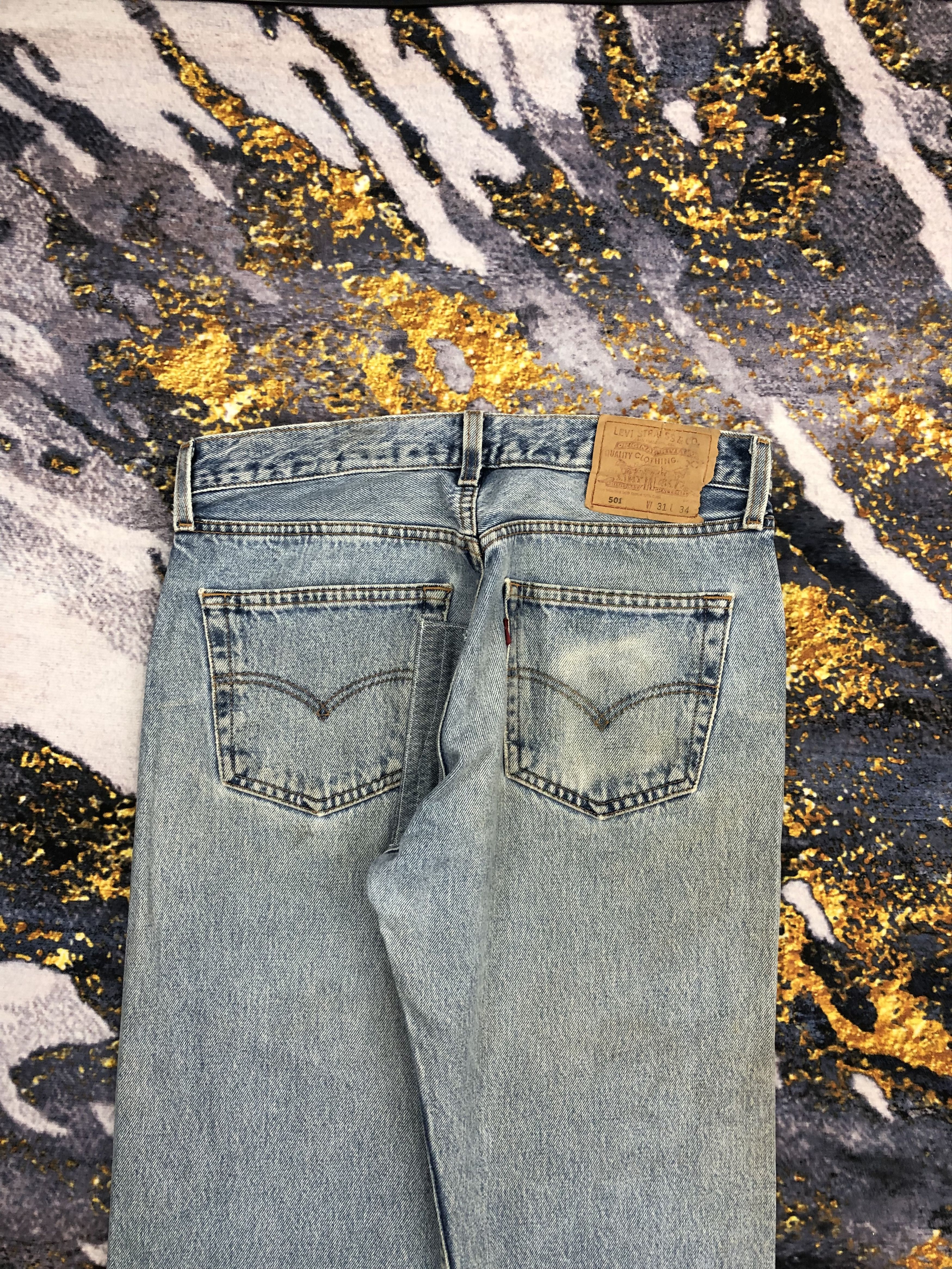 Levi's Vintage Levis 501 Light Blue Button Fly Jeans DPP0051 Size US 31 - 4 Thumbnail
