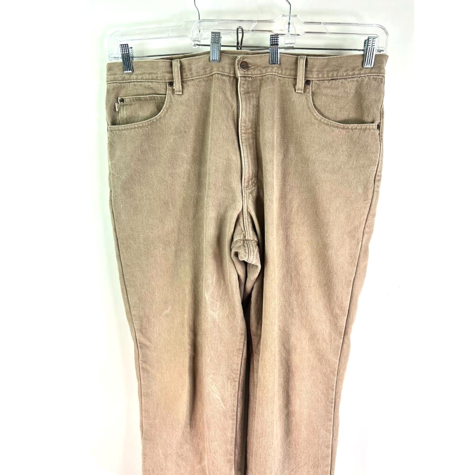 Vintage L.L. Bean Natural Fit Lined Jeans Mens Relaxed Size 42x30 Beige Denim 5-Pocket High Rise Nature Size US 42 / EU 58 - 2 Thumbnail