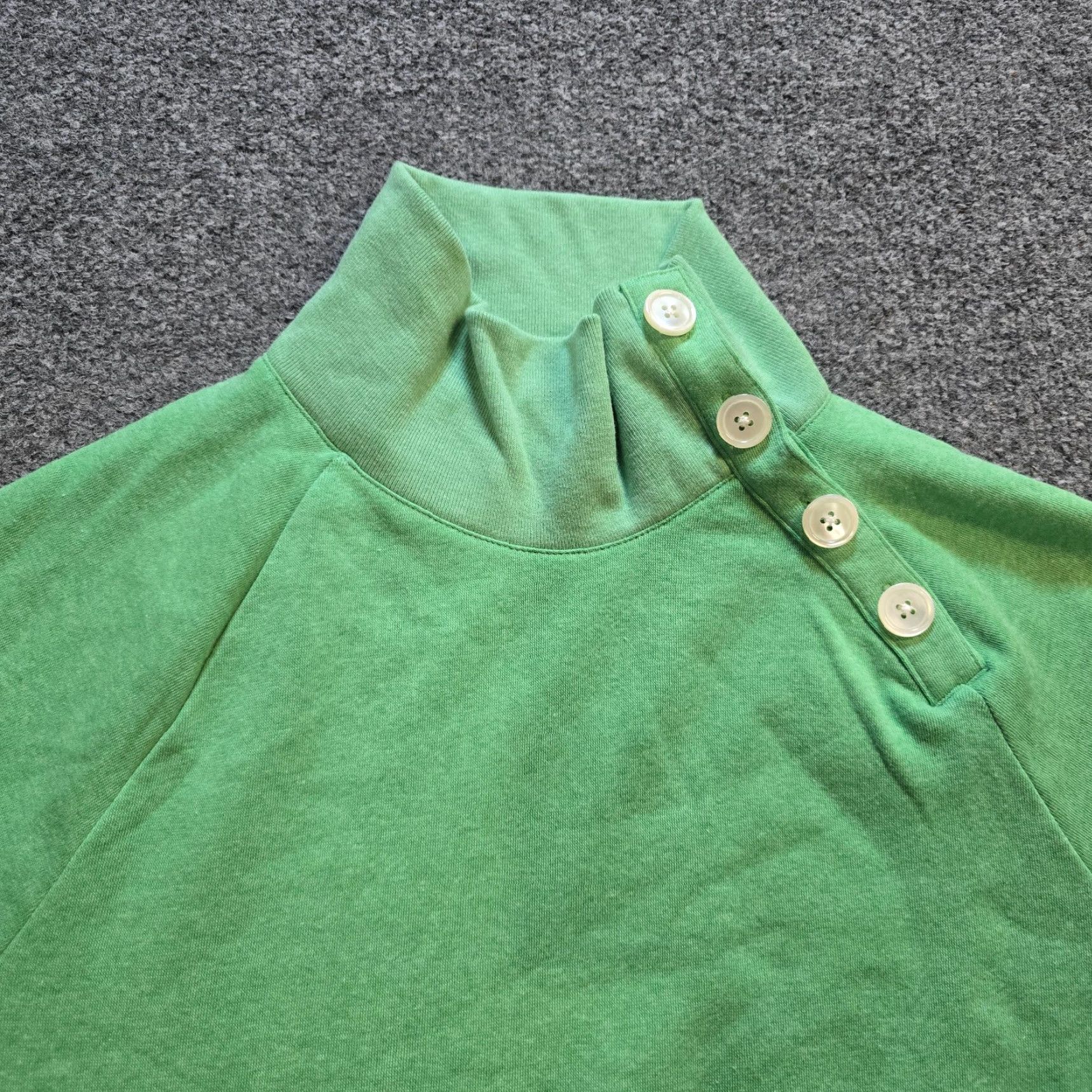 J.Crew J.CREW Sweater Women Small Green Turtleneck Button Casual Pullover Long Sleeve Mock Neck Size S / US 4 / IT 40 - 2 Thumbnail