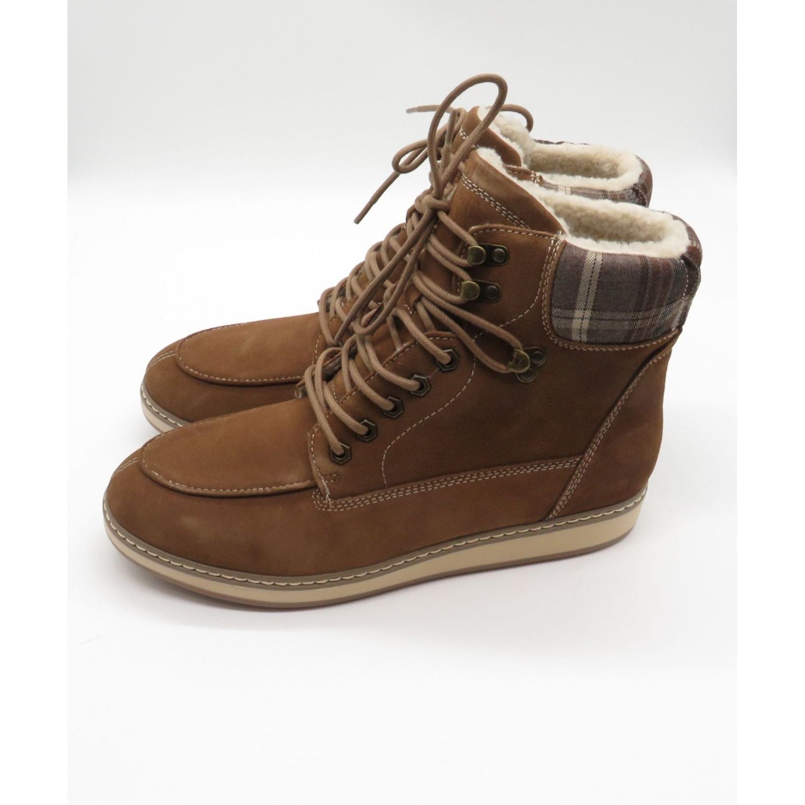 Other White Mountain Brown Plaid High-Top Lace-Up Boots Faux Fur L Size US 11 / IT 41 - 6 Thumbnail