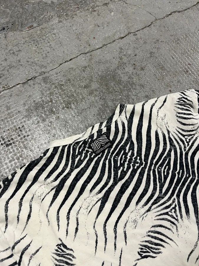 Roberto Cavalli SS1999 Roberto Cavalli Zebra White T-Shirt Size US XS / EU 42 / 0 - 7 Thumbnail