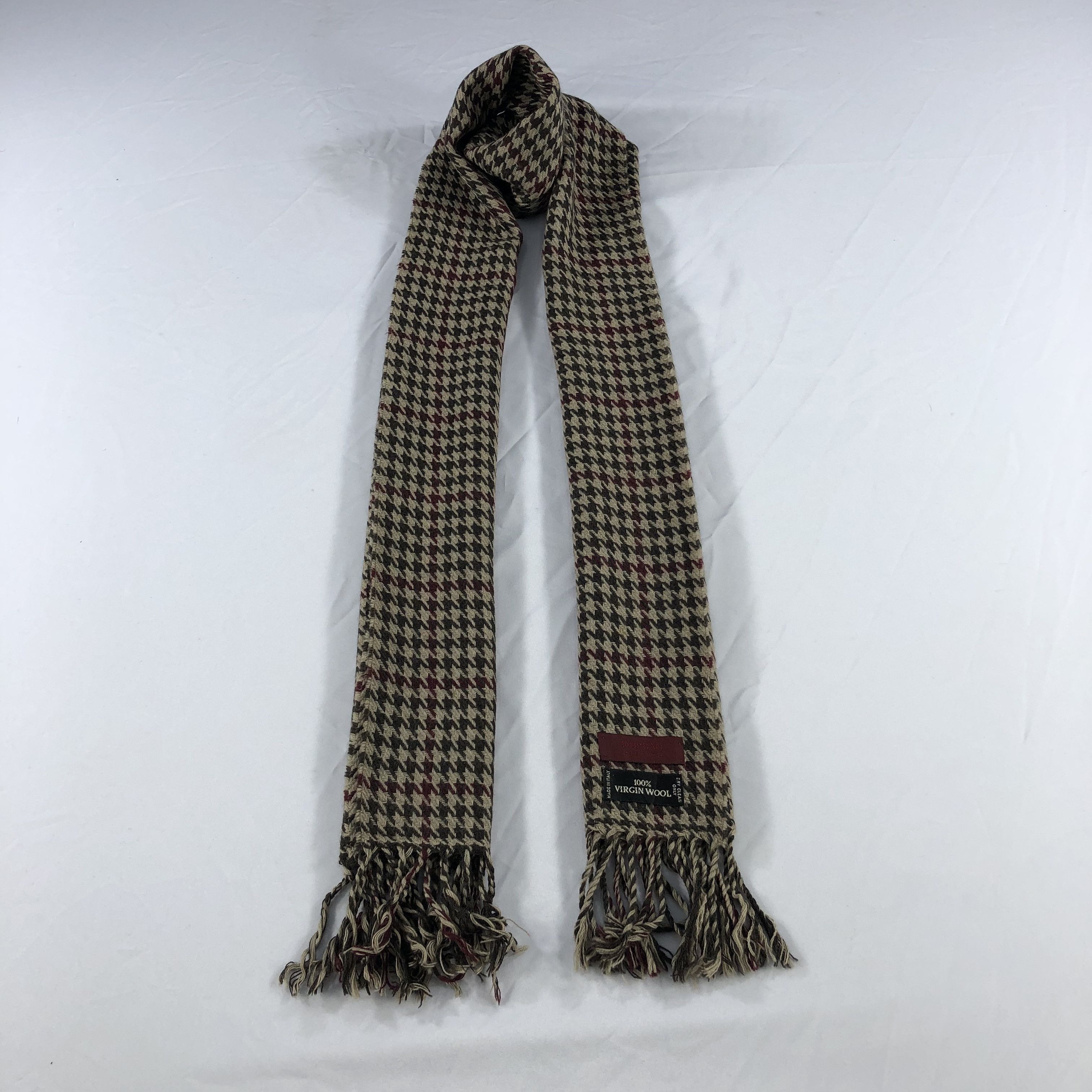 Vintage Durban Houndstooth Wool Scarf Muffler V919 Size ONE SIZE - 1 Thumbnail