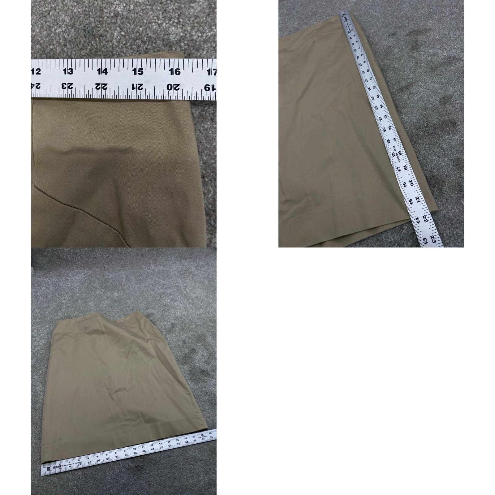 Vintage The Limited Skirt Women's 10 Beige Zipper Side Knit Polyester Short Maxi Lined Size 32" / US 10 / IT 46 - 8 Thumbnail