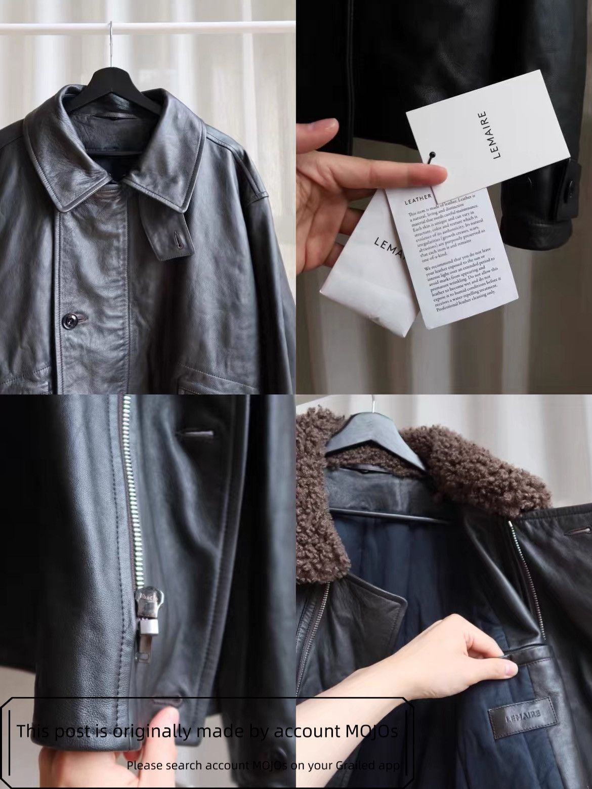 Lemaire Sz L Lemaire 24AW Shearling - Trimmed Leather Blouson mojos2 Size US L / EU 52-54 / 3 - 5 Thumbnail