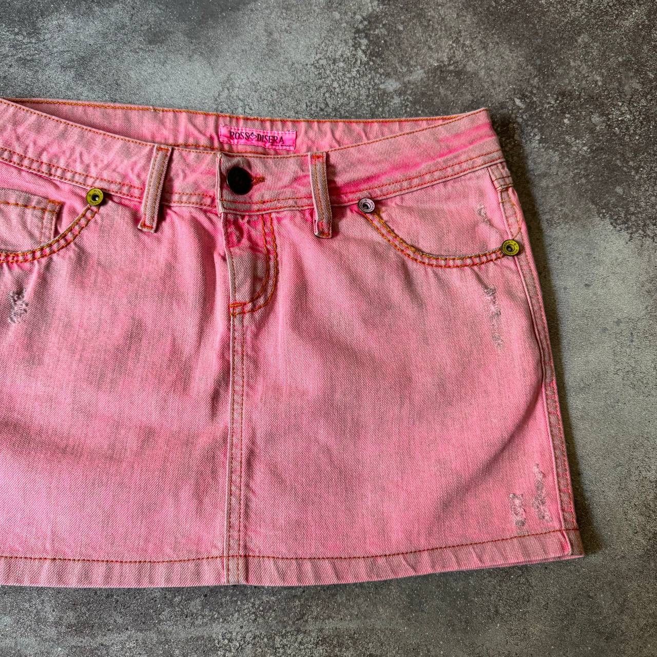 20471120 × Hysteric Glamour × Japanese Brand Japanese Style Super Sexy Pink Faded Mini Skirt Size 29" - 3 Thumbnail