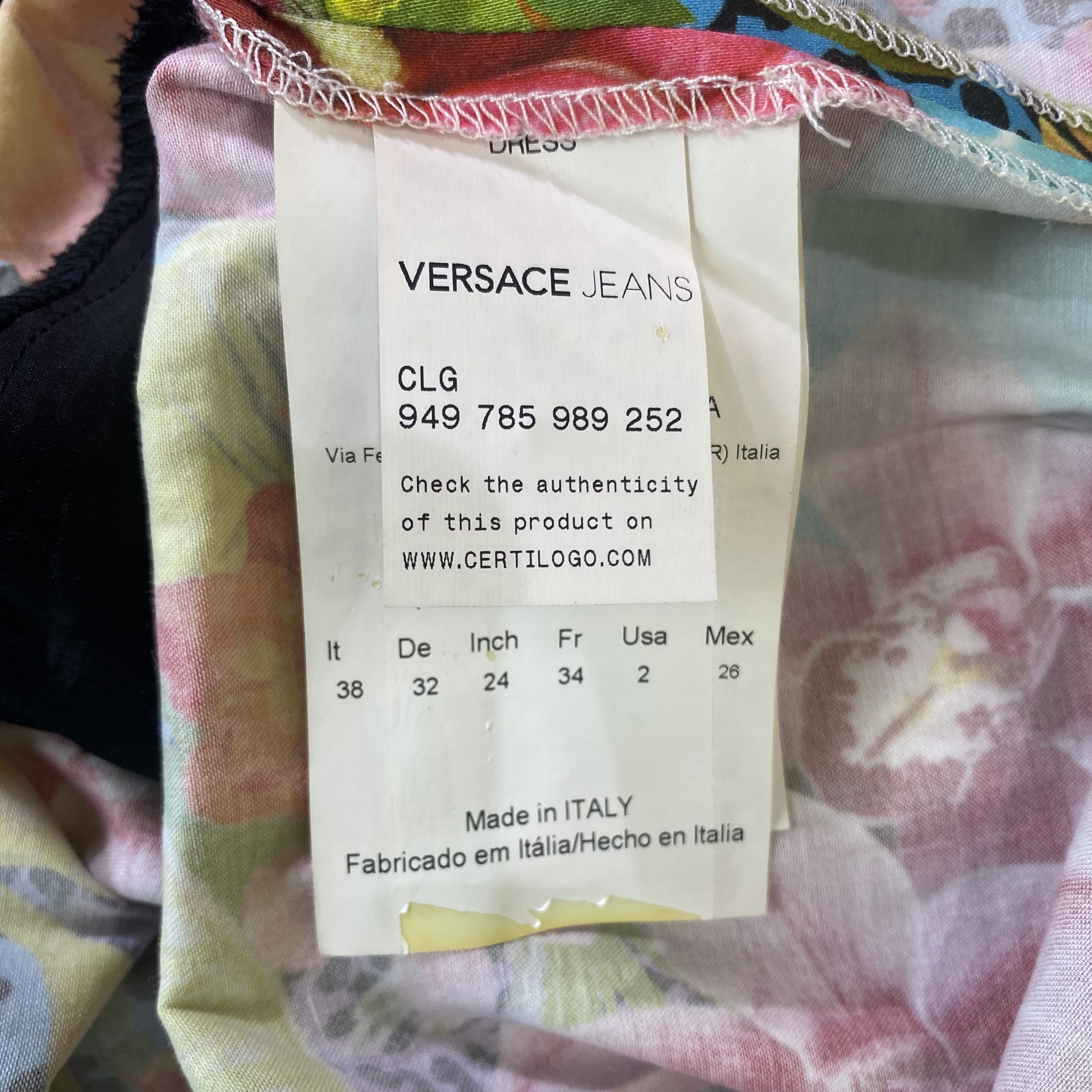 Versace Black Multicolor Floral Printed Buttoned Dress Size XS / US 0-2 / IT 36-38 - 11 Thumbnail
