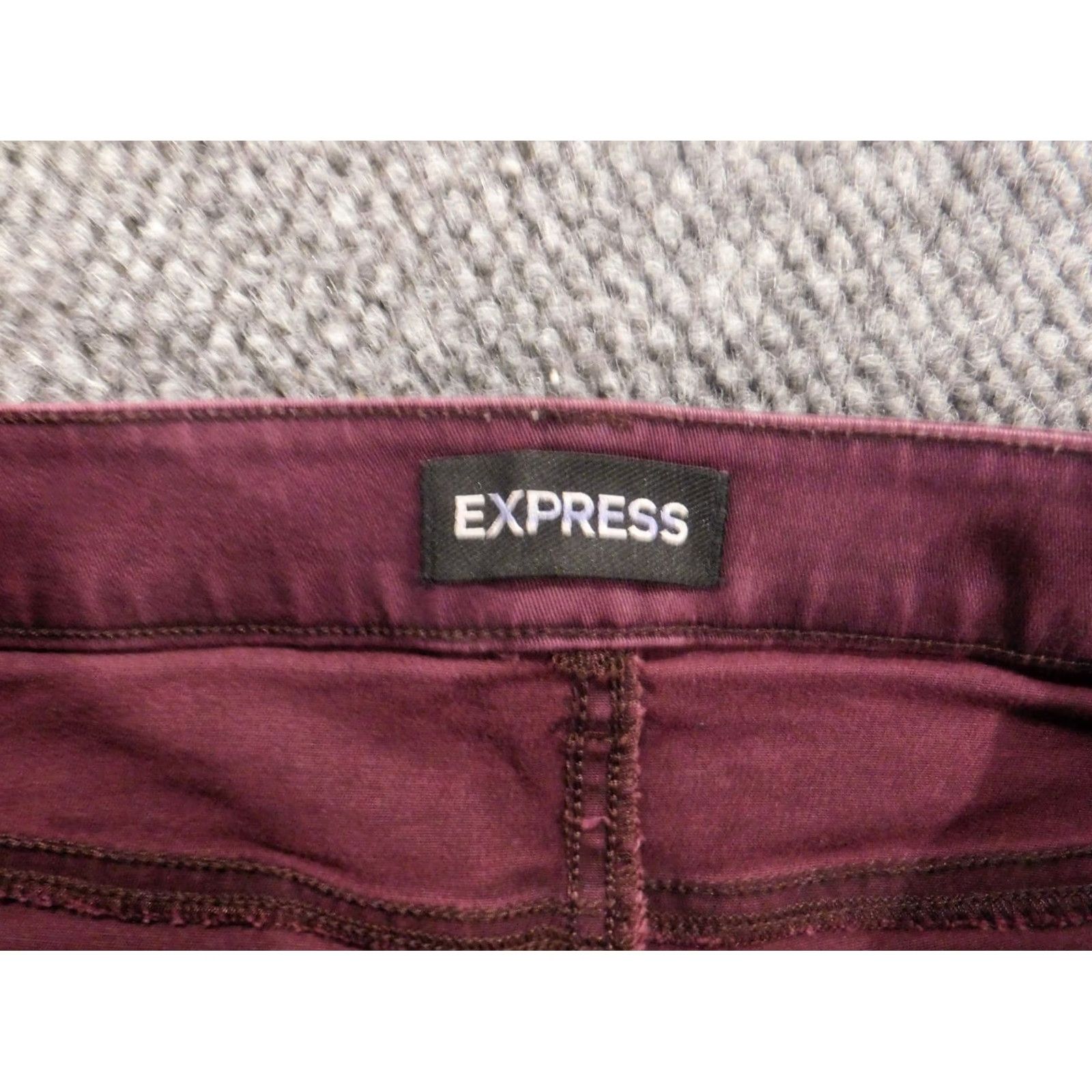Express Express Womens Shorts 4 Purple Cut-Off Button Stretch Knit Cotton Blend Zipper Flat Front Classic Casual Summer Regular Womens Size 27" / US 4 / IT 40 - 4 Thumbnail