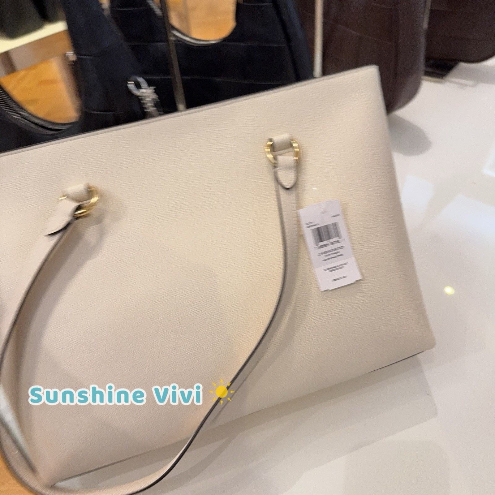 Coach NWT COACH CCD71 Station Tote Bag Crossgrain leather Chalk Size ONE SIZE - 4 Thumbnail