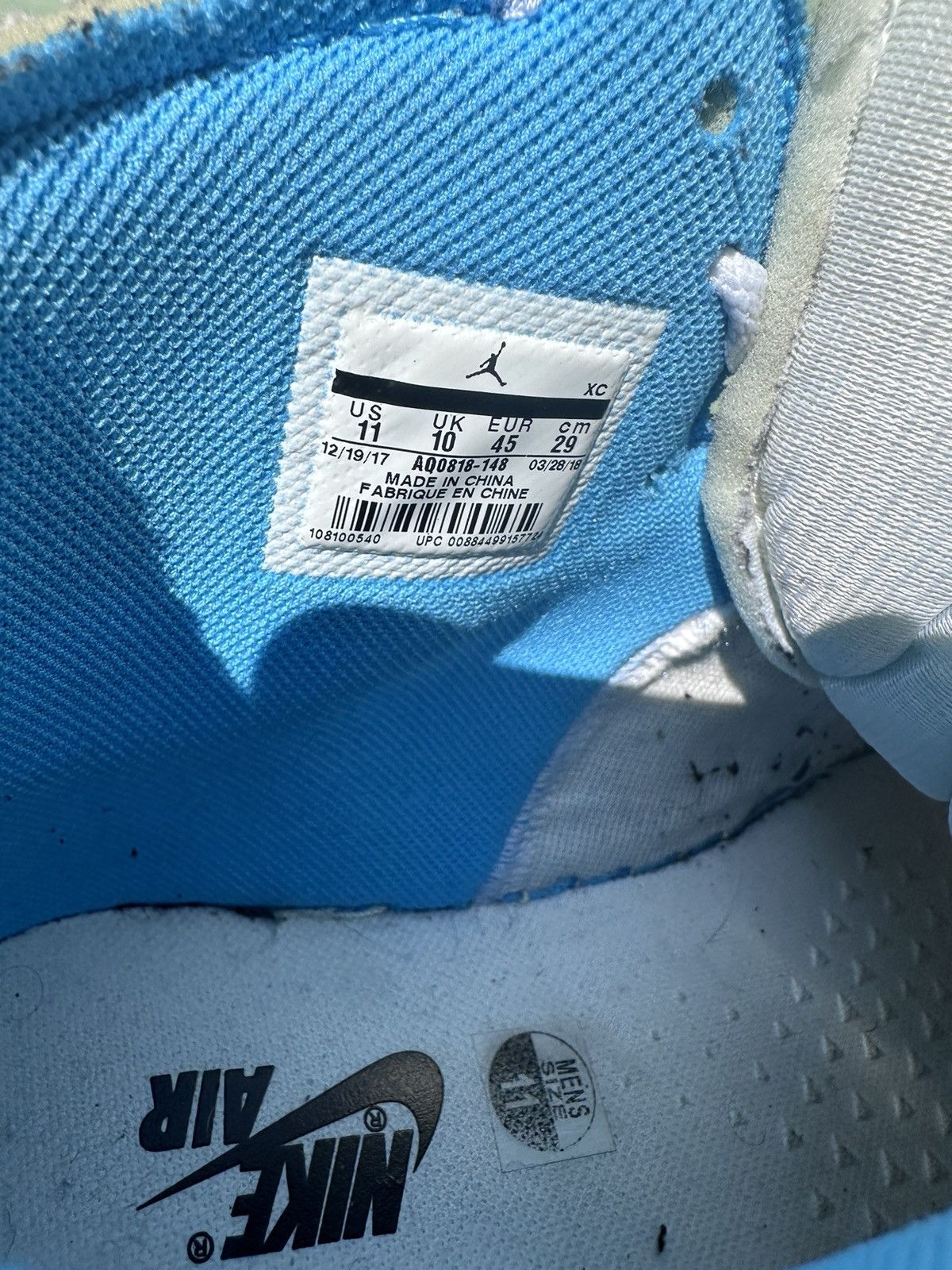 Jordan Brand *Final Price Drop* Air Jordan 1 OFFWHITE UNC Size US 11 / EU 44 - 13 Thumbnail