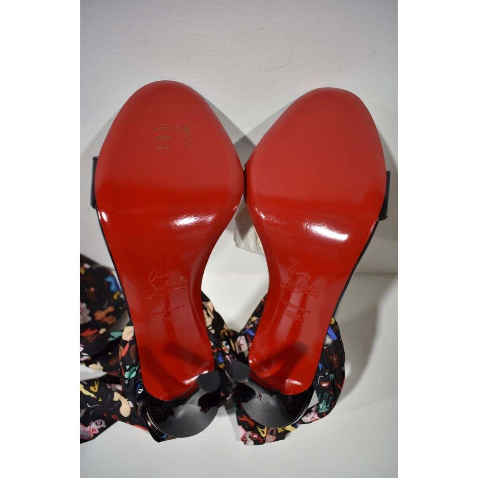 Christian Louboutin Fetish Du Desert 100 Black Lace Up Tie Sandal Heel Pump 39.5 Size US 9.5 / IT 39.5 - 12 Thumbnail