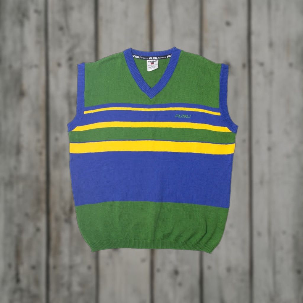 Fubu VINTAGE Fubu Vest Shirt (XX-Large) Green Acrylic / Cotton Men’s? Size US XXL / EU 58 / 5 - 1 Thumbnail