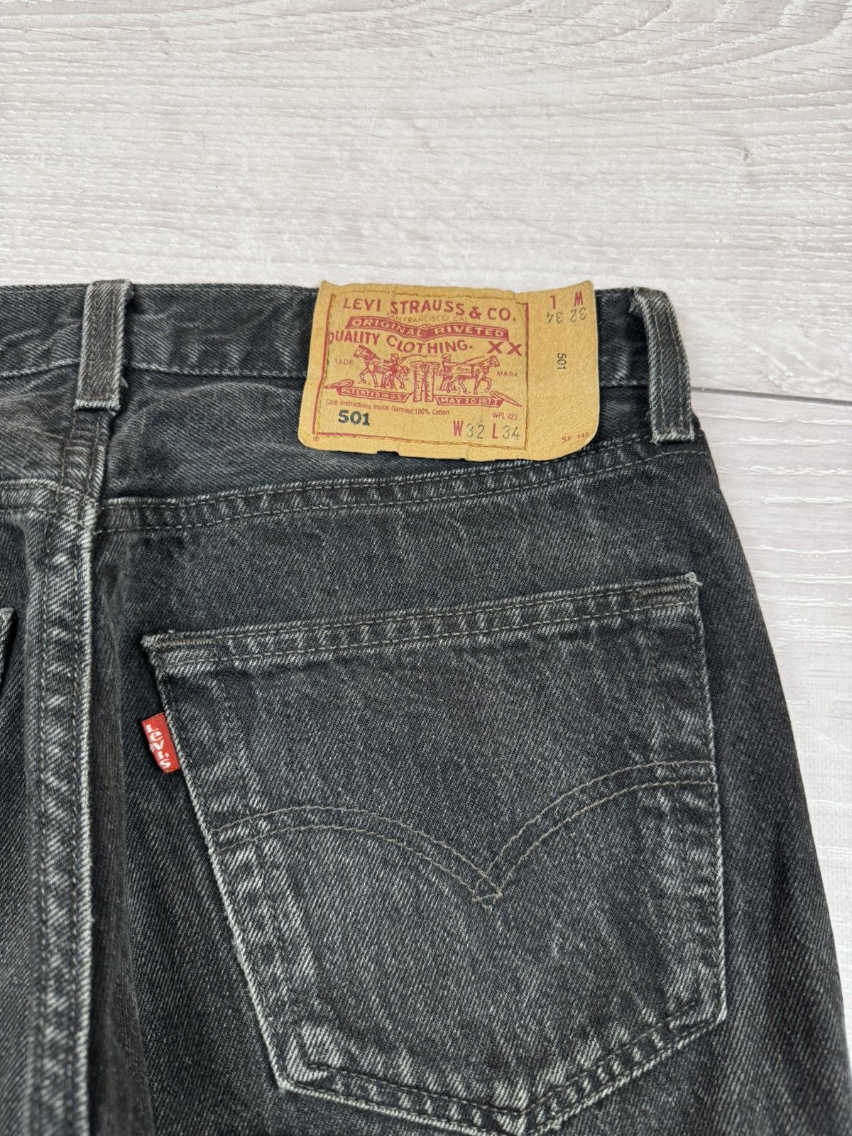 Levi's × Vintage Vintage 90s Levi’s 501 Washed Denim Made in USA 🇺🇸 32x34 Size US 32 / EU 48 - 7 Thumbnail