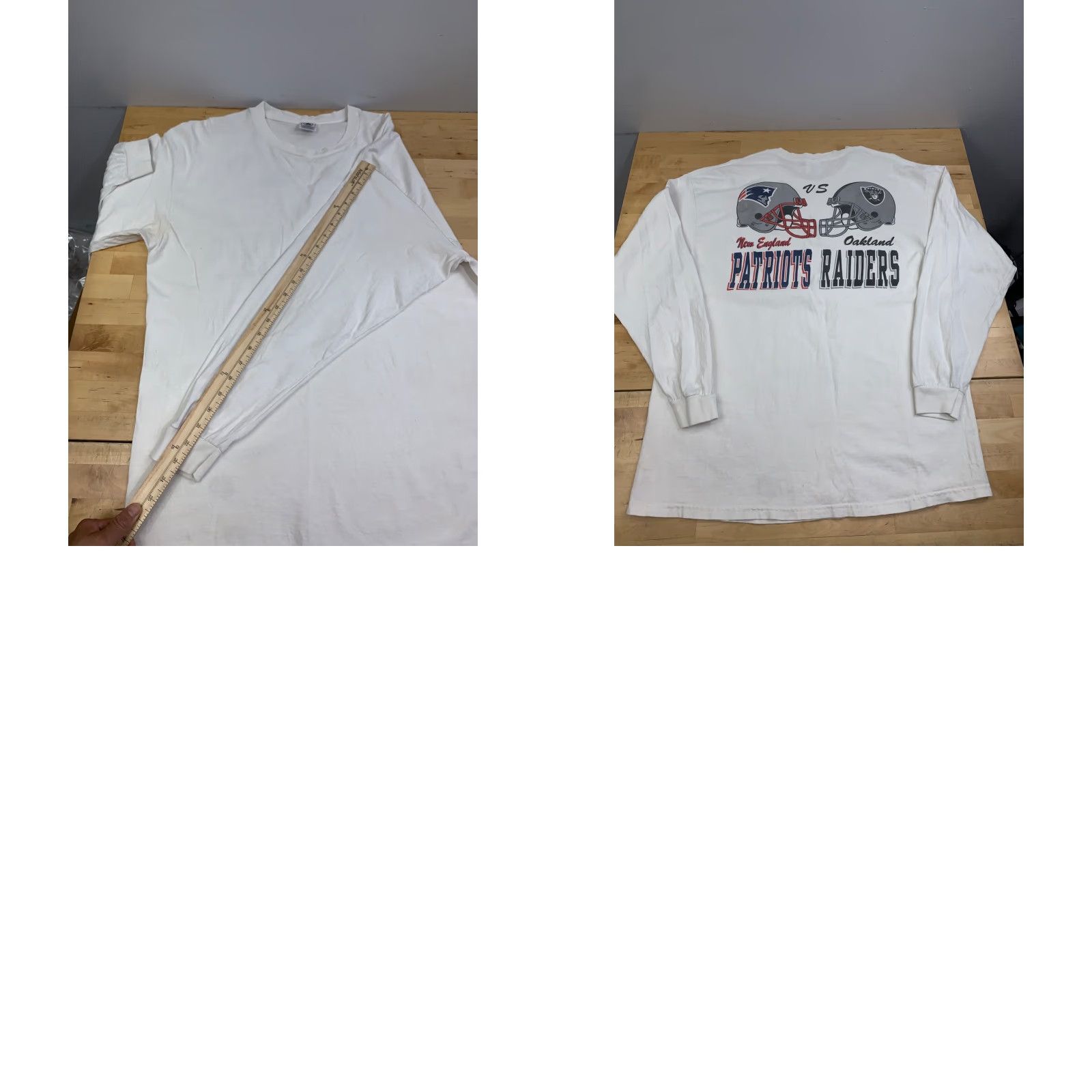 Delta VINTAGE Delta New England Patriots vs Oakland Raiders Shirt Men XL White 2000s Sportswear Graphic Tee Size US XL / EU 56 / 4 - 8 Thumbnail