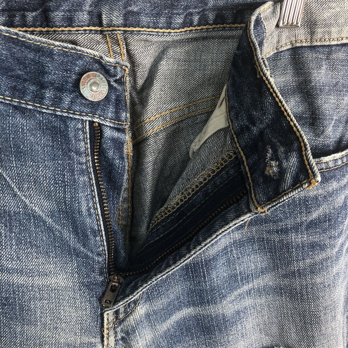 Levi's DL Levis 505 Blue Distressed Denim Pants #C299 Size US 32 / EU 48 - 13 Thumbnail