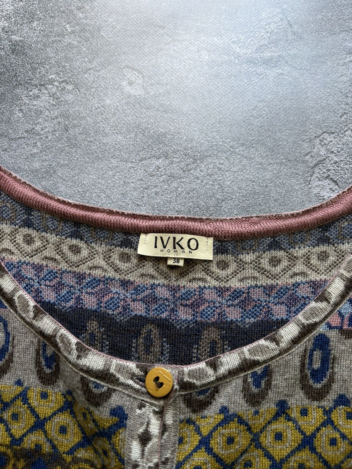 Vintage Vintage Ivko Geometric Pattern Boho Ethnic Wool Cardigan Size XS / US 0-2 / IT 36-38 - 6 Thumbnail