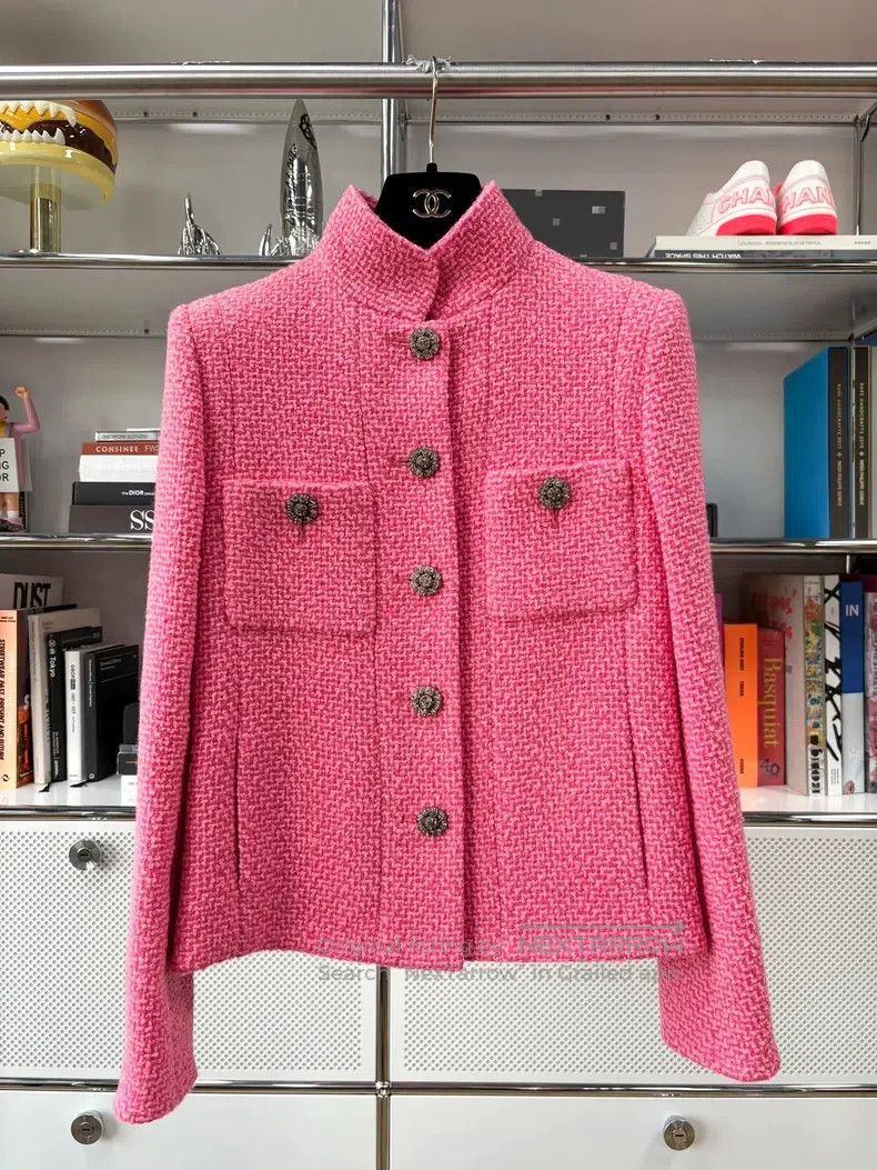 Chanel Chanel 22k pink tweed single-breasted four-pocket stand-up Size XS / US 0-2 / IT 36-38 - 1 Thumbnail