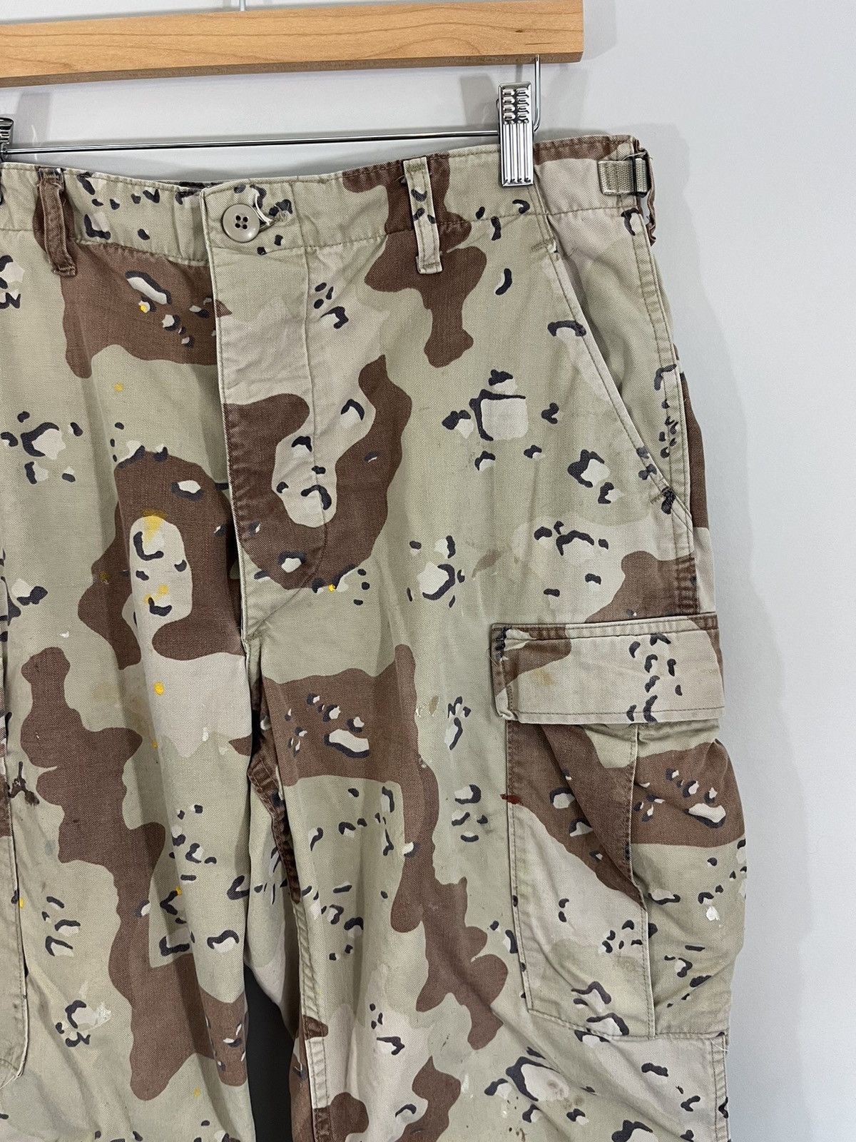 Vintage Thrashed Cut Off Raw Hem Desert Camo Cargo Military Pants Size US 36 / EU 52 - 3 Thumbnail