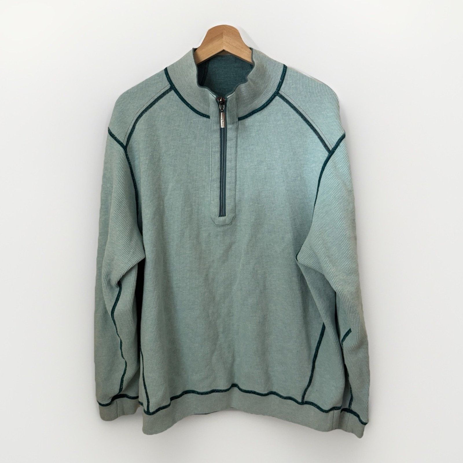 Tommy Bahama Tommy Bahama Flipsider Reversible Sweater Quarter-Zip Beach Size US L / EU 52-54 / 3 - 3 Thumbnail