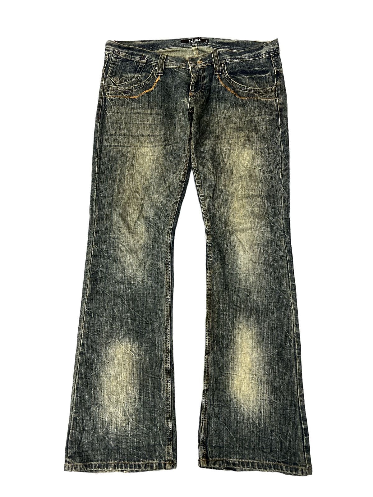 Japanese Brand × Vintage FLARED💥ULTIMAX DISTRESSED DENIM PANT Size US 34 / EU 50 - 1 Thumbnail