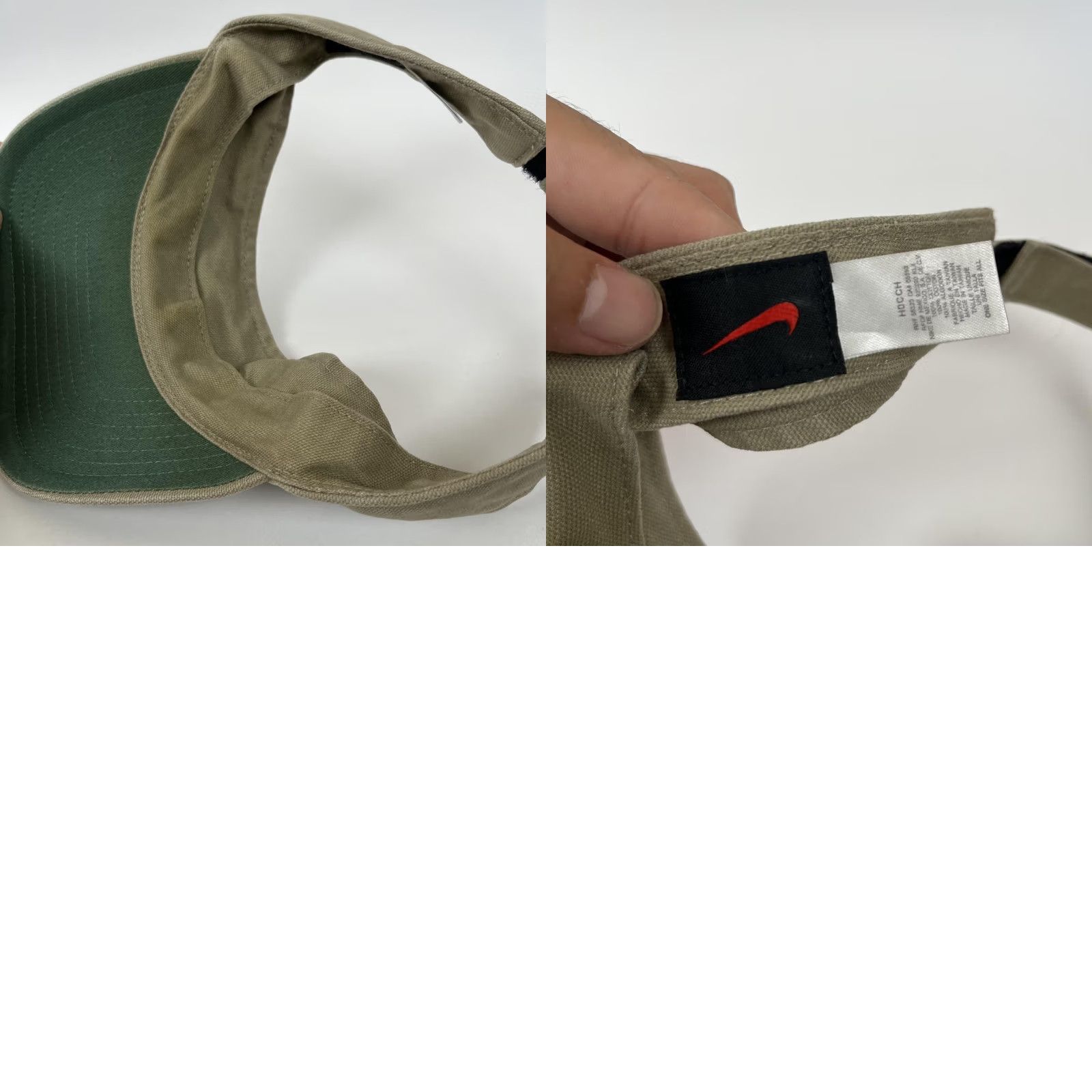 Nike Nike Visor Hat Cap Adjustable Mens One Size Beige Just Do It Swoosh Y2K Size ONE SIZE - 8 Thumbnail