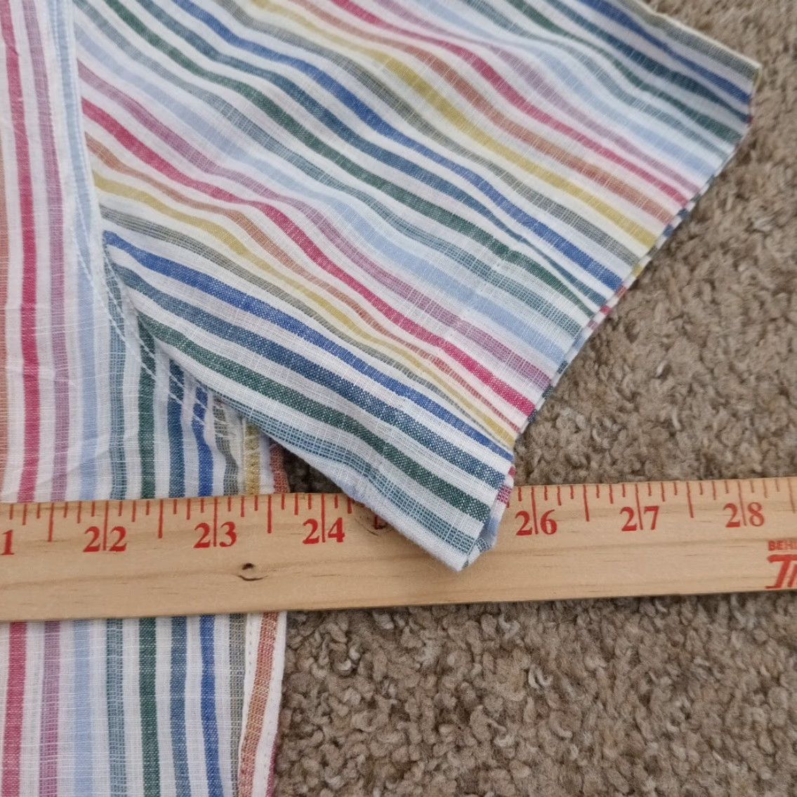 johnnie-O johnnie-O Shirt Mens Large Multicolor Striped Short Sleeve Button-Up Cotton Size US L / EU 52-54 / 3 - 6 Thumbnail
