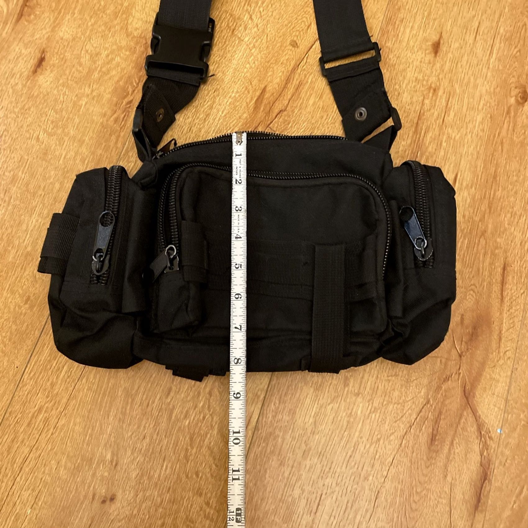 Vintage Tactical Black Waist Fanny Pack Pouch Zip Compartments Unisex Military Belt Bag Water Resistant adjustable Strap Phone Pocket Sport Outdoor Men Size ONE SIZE - 6 Thumbnail